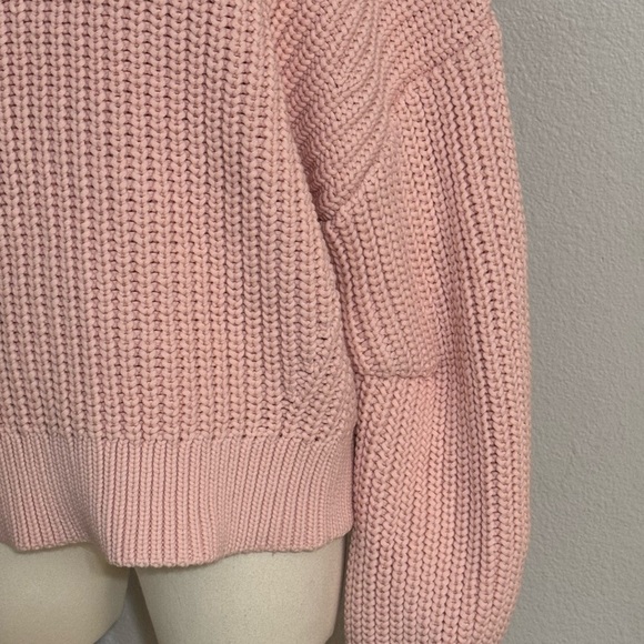 BANANA REPUBLIC Pink Ribbed Knit‎ Sweater Oversized Relaxed Fit Size L Factory - Picture 7 of 10